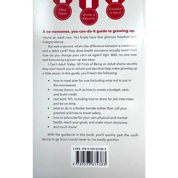 I Can't Adult Today by Kim Chance 50 Firsts of Being an Adult Gift Book - Picture 2 of 6